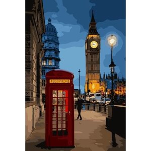 Картина за номерами "Вечірній Лондон 2" ідейки полотно на підрамнику 35x50см КНО3546
