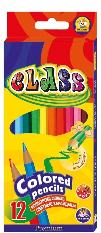 Олівці кольорові 12 кольорів PREMIUM 1612 Class - порівняння