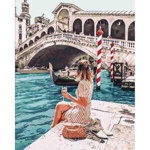 Картина за номерами "Закохана в Венецію" ідейки полотно на підрамнику 40x50см КНО4526