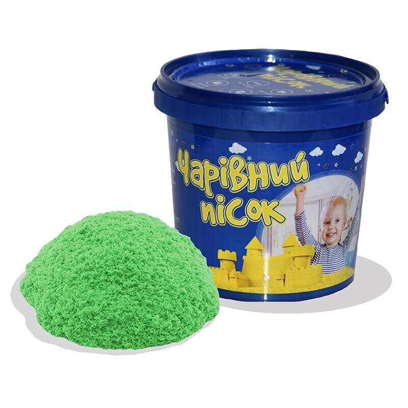 Пісок зеленого кольору, відро - 1 кг (316-5) від компанії Оптово-роздрібний магазин канцтоварів «ШКОЛЯРИК» - фото 1