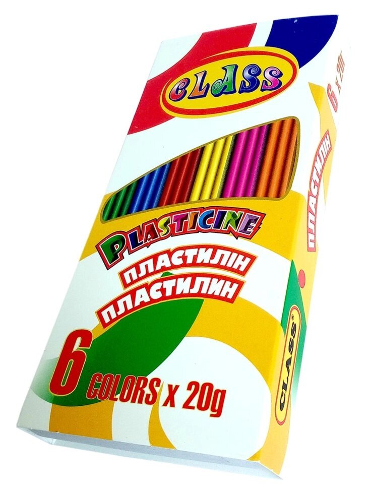 Пластилін 6 кольорів 120гр. 7621 Class від компанії Оптово-роздрібний магазин канцтоварів «ШКОЛЯРИК» - фото 1