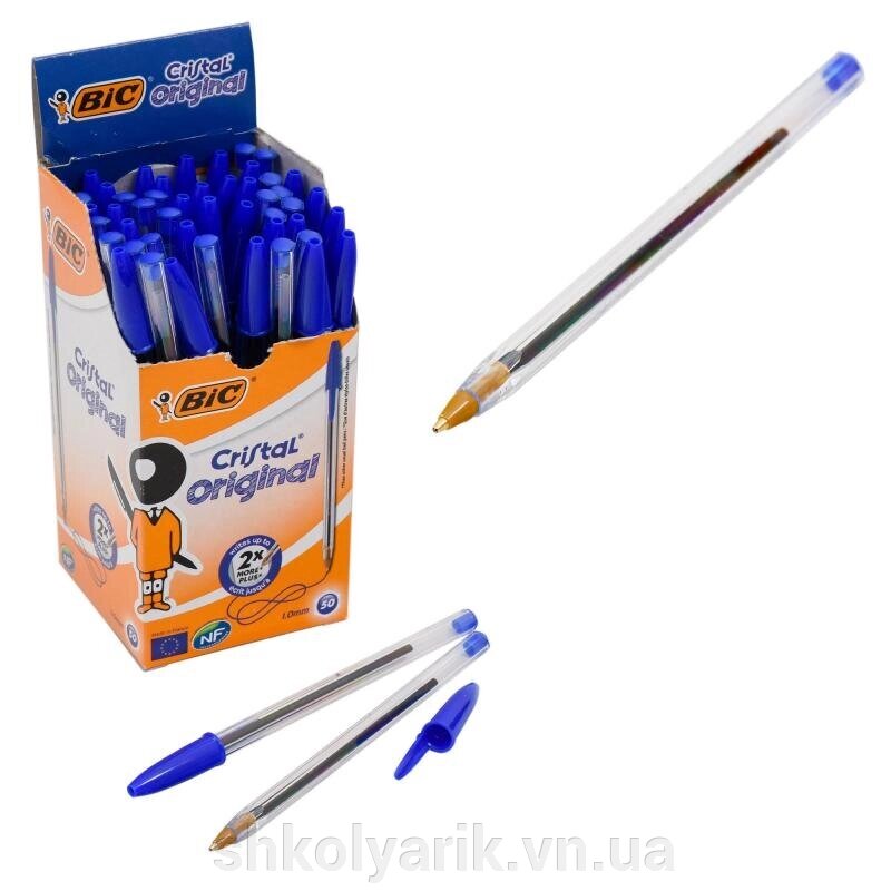 Ручка BIC Cristal Origindl синя від компанії Оптово-роздрібний магазин канцтоварів «ШКОЛЯРИК» - фото 1