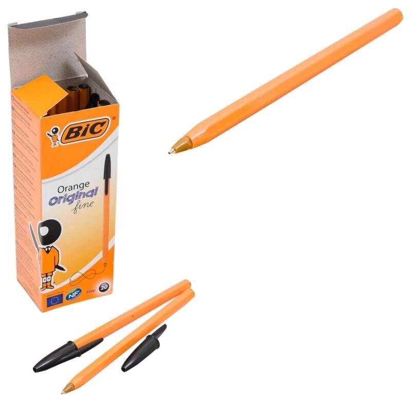 Ручка BIC Orange 0,8 мм чорна від компанії Оптово-роздрібний магазин канцтоварів «ШКОЛЯРИК» - фото 1