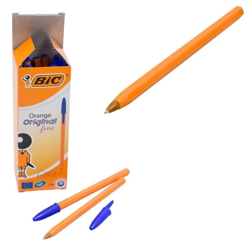 Ручка BiC Orange 0,8 мм синя від компанії Оптово-роздрібний магазин канцтоварів «ШКОЛЯРИК» - фото 1