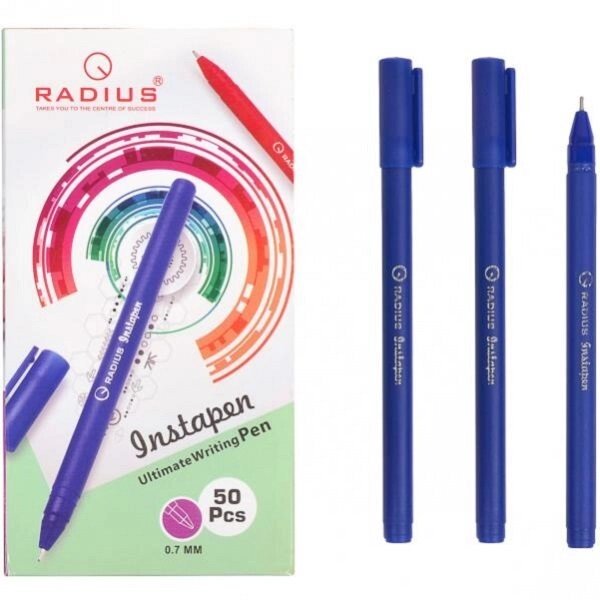 Ручка "Instapen" RADIUS синя від компанії Оптово-роздрібний магазин канцтоварів «ШКОЛЯРИК» - фото 1