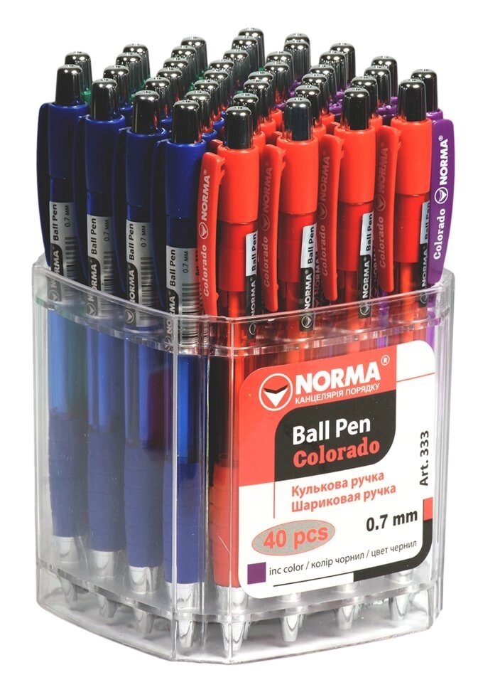 Ручка кулькова, автоматична, синя, COLORADO, 333, Norma від компанії Оптово-роздрібний магазин канцтоварів «ШКОЛЯРИК» - фото 1