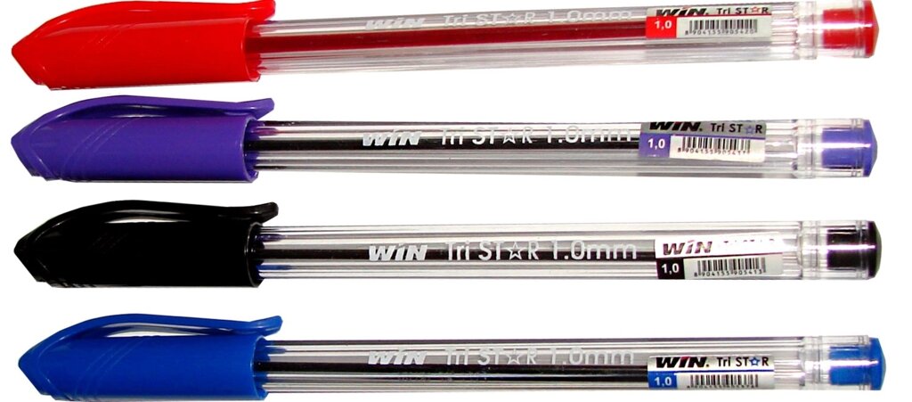 Ручка кулькова масляна 1 мм TRISTAR WIN від компанії Оптово-роздрібний магазин канцтоварів «ШКОЛЯРИК» - фото 1