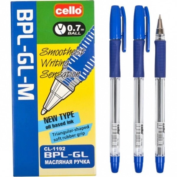 Ручка масляна "BPL" CELLO 0,7 мм синя від компанії Оптово-роздрібний магазин канцтоварів «ШКОЛЯРИК» - фото 1
