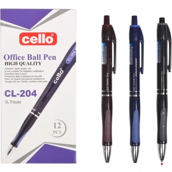 Ручка масляна Cello 204 синя від компанії Оптово-роздрібний магазин канцтоварів «ШКОЛЯРИК» - фото 1