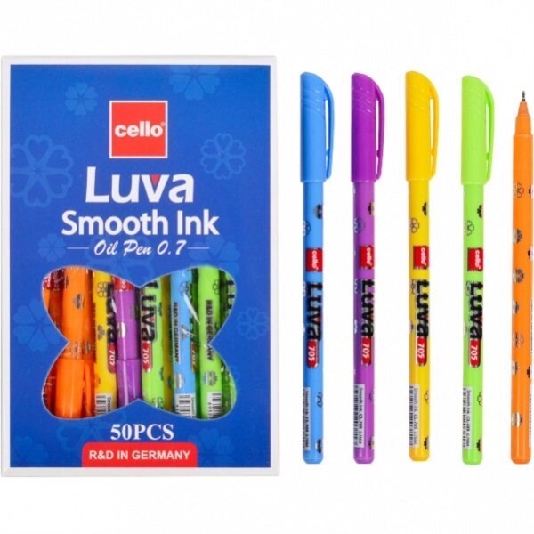 Ручка масляна "Luva" Cello CL-705 синя від компанії Оптово-роздрібний магазин канцтоварів «ШКОЛЯРИК» - фото 1
