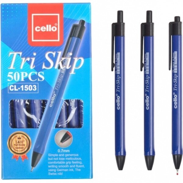 Ручка масляна "Tri Skip" Cello CL-1503 синя від компанії Оптово-роздрібний магазин канцтоварів «ШКОЛЯРИК» - фото 1