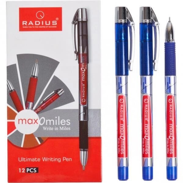 Ручка "Max-O-Miles" RADIUS синя від компанії Оптово-роздрібний магазин канцтоварів «ШКОЛЯРИК» - фото 1