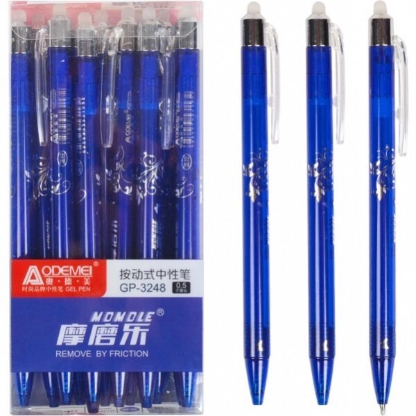 Ручка "пише-стирає" автоматична 3248 синя від компанії Оптово-роздрібний магазин канцтоварів «ШКОЛЯРИК» - фото 1