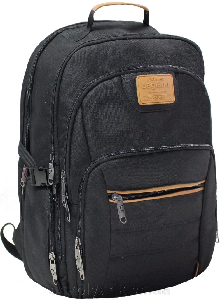 Рюкзак для ноутбука Bagland Гріффіт 33 л. чорний (0011166) від компанії Оптово-роздрібний магазин канцтоварів «ШКОЛЯРИК» - фото 1