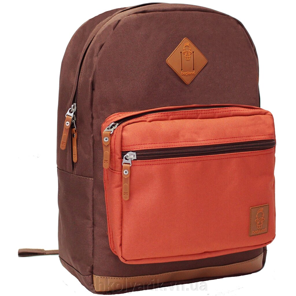 Рюкзак для ноутбука Bagland Zanetti 16 л. коричневий / цегла (0011766) від компанії Оптово-роздрібний магазин канцтоварів «ШКОЛЯРИК» - фото 1