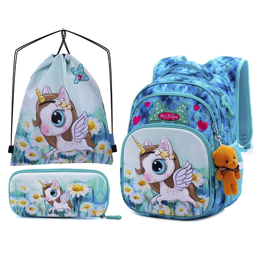 Рюкзак шкільний для дівчаток SkyName R3-228 Full Set від компанії Оптово-роздрібний магазин канцтоварів «ШКОЛЯРИК» - фото 1