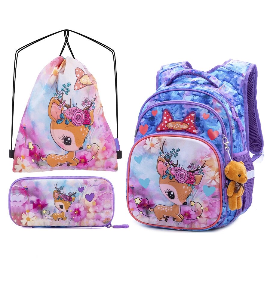 Рюкзак шкільний для дівчаток SkyName R3-230 Full Set від компанії Оптово-роздрібний магазин канцтоварів «ШКОЛЯРИК» - фото 1