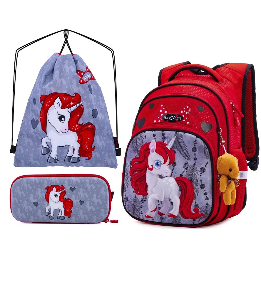 Рюкзак шкільний для дівчаток SkyName R3-233 Full Set від компанії Оптово-роздрібний магазин канцтоварів «ШКОЛЯРИК» - фото 1