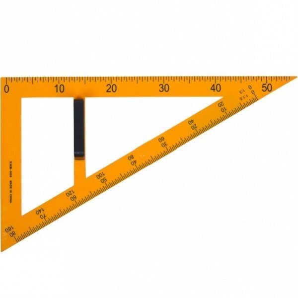 Трикутник прямокутний пластиковий жовтий для дошки Т97905 від компанії Оптово-роздрібний магазин канцтоварів «ШКОЛЯРИК» - фото 1