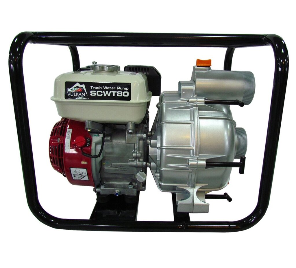 Мотопомпа бензинова Vulkan SCWT80H для брудної води з двигуном Honda GX 200 від компанії Станмастер - фото 1
