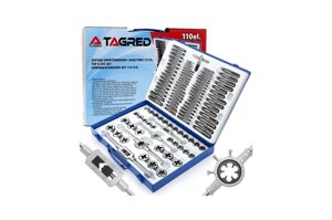 Набір плашок, мітчиків і калібраторів TAGRED TA4016, 110 шт
