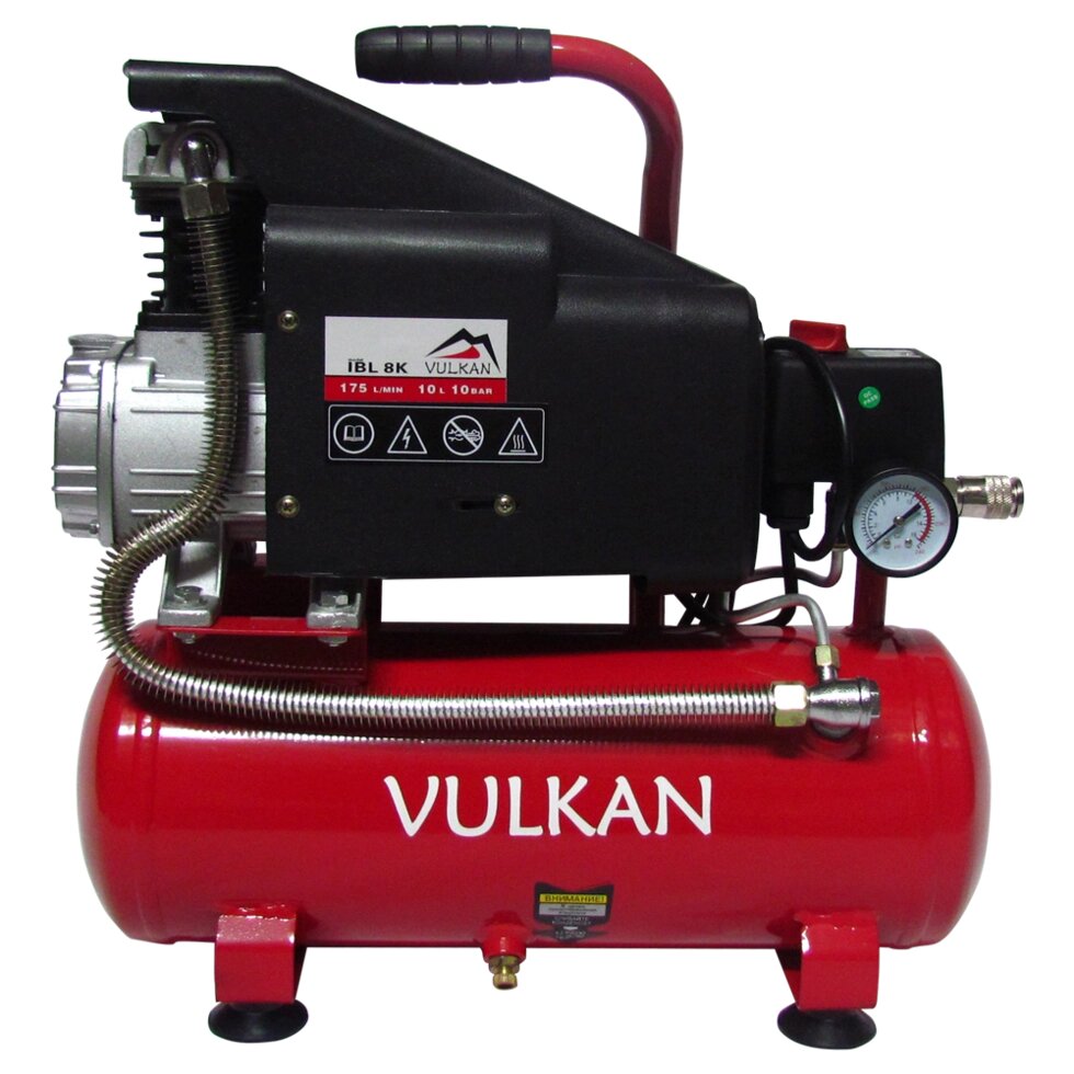 VULKAN Компресор рес-8л 175/105л/хв 1,1 кВт 10бар 220В 1 циліндр IBL8K від компанії Станмастер - фото 1