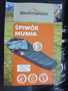 Спальний мішок вологостійкий ADVENTURIDGE Spiwor Mumia Зелений/Сірий