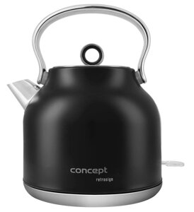 Електричний чайник із нержавіючої сталі Concept 1,7 Л RETROSIGN чорний