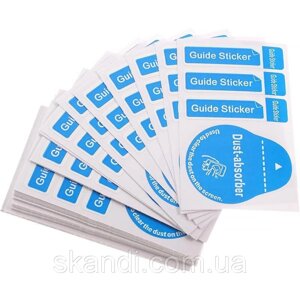 Стікери (3+1) для наклеювання захисного скла (упаковка 200 шт.) Синій