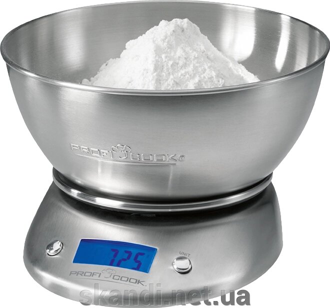 Ваги з чашею кухонні Profi Cook до 5 кг Німеччина з нержавійки від компанії Інтернет-магазин "Skandi" - фото 1