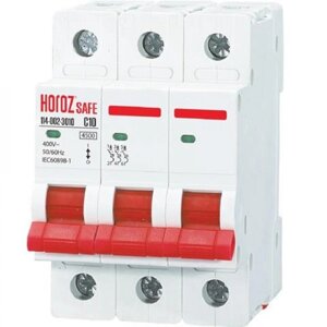 Автомат трьохполюсний 10A Safe Horoz Electric C 4,5 кА 400V 114-002-3010-010