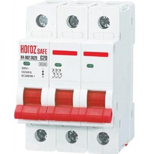 Автомат трьохполюсний 3Р 20А C 4,5 кА 400V Safe Horoz Electric 114-002-3020-010