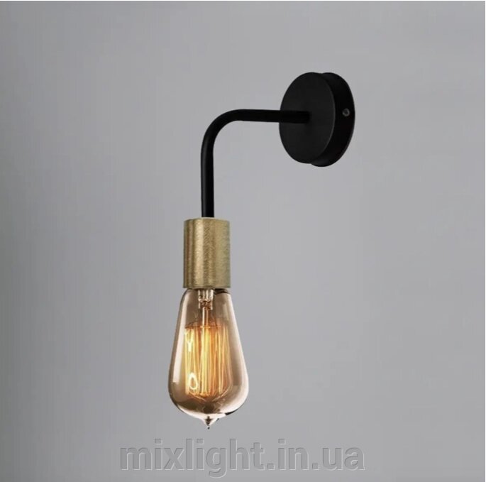 Бра в стилі лофт з бронзовим патроном MSK Electric Asket NL 1440 BK+BN від компанії Mixlight - фото 1