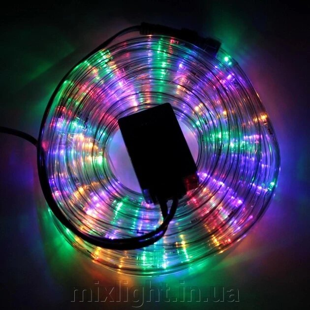 Декоративна світлодіодна гірлянда RGB 50 світлодіодів 6.9 м від мережі 220В з адаптером Sirius PLG50RM від компанії Mixlight - фото 1