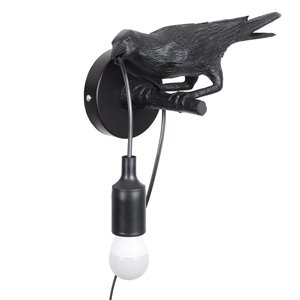 Дизайнерське бра у вигляді чорного Ворона на жердинці з патроном під лампу Е27 Levistella 909VXL8055R BK