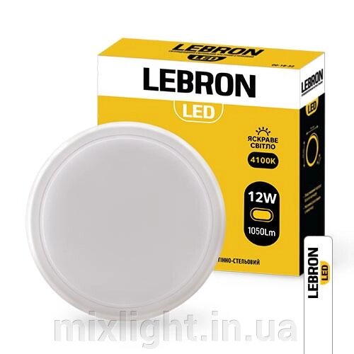 Круглий LED світильник з датчиком руху 12W Lebron L-WLR-S 4100K 1050Lm IP54, НВЧ датчик руху від компанії Mixlight - фото 1