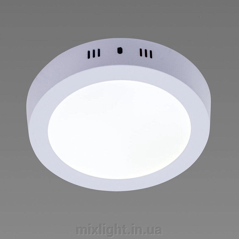 Круглий точковий LED світильник 12W накладний білого кольору Sirius KLD 104A W (12W) від компанії Mixlight - фото 1