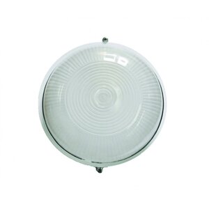 Круглий накладний світильник під лампу Е27 білого кольору IP54 Ecostrum