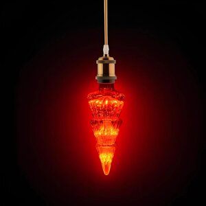 Лампа світлодіодна декоративна 2W E27 червона у формі ялинки Horoz Electric PINE