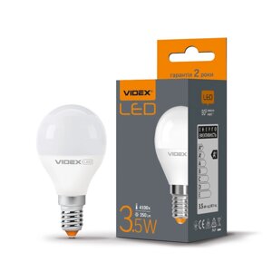 Лампа светодиодная G45 шарик 3.5W E14 VIDEX 4100K VL-G45e-35144