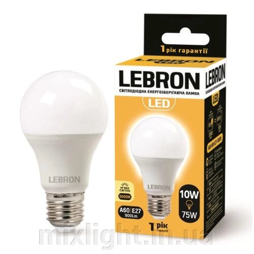 LED лампа 10W Lebron L-A60 Е27 3000K 850Lm кут 240 ° від компанії Mixlight - фото 1