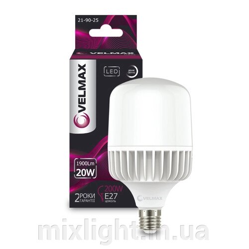 LED лампа 20W VELMAX V-A65 Е27 6500K 1900Lm від компанії Mixlight - фото 1