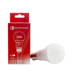 LED-лампа A60 E27 12 вт 4100 к