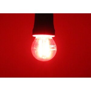 LED лампа velmax V-filament-G45 2W E27 червона 200lm