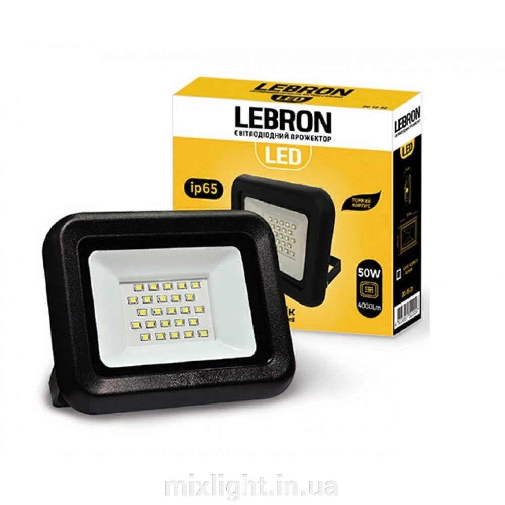 LED прожектор 50W Lebron LF 6200K 4000Lm кут 120 ° від компанії Mixlight - фото 1