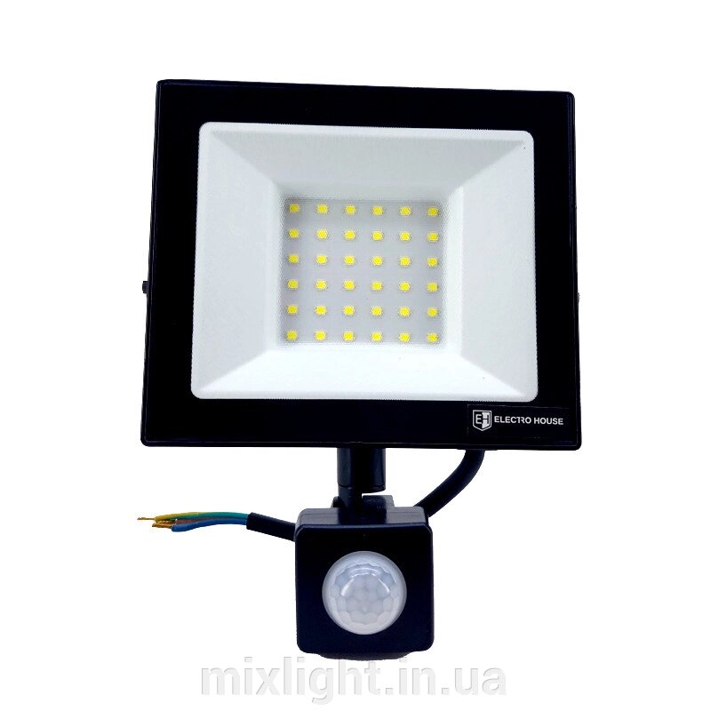 LED прожектор з д. руху 50 Вт 6500 К 4500 Лм IP65 від компанії Mixlight - фото 1