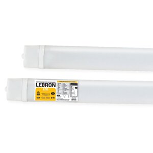 LED світильник 36W лінійний Lebron IP65 L-Т8-LPP 1260x43x23мм 6200K 3000Lm кут 140 °