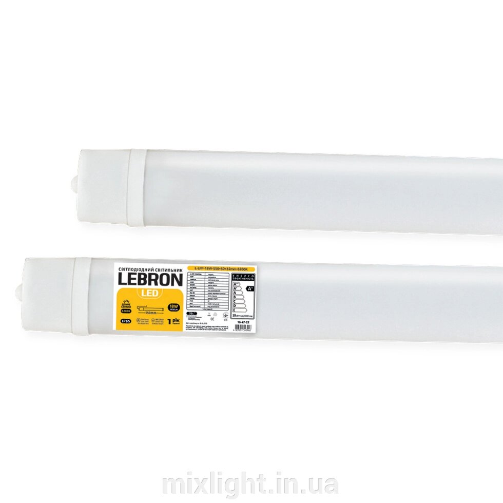 LED світильник 18W лінійний Lebron IP65 L-LPP 550x50x32 6200K 1500Lm від компанії Mixlight - фото 1