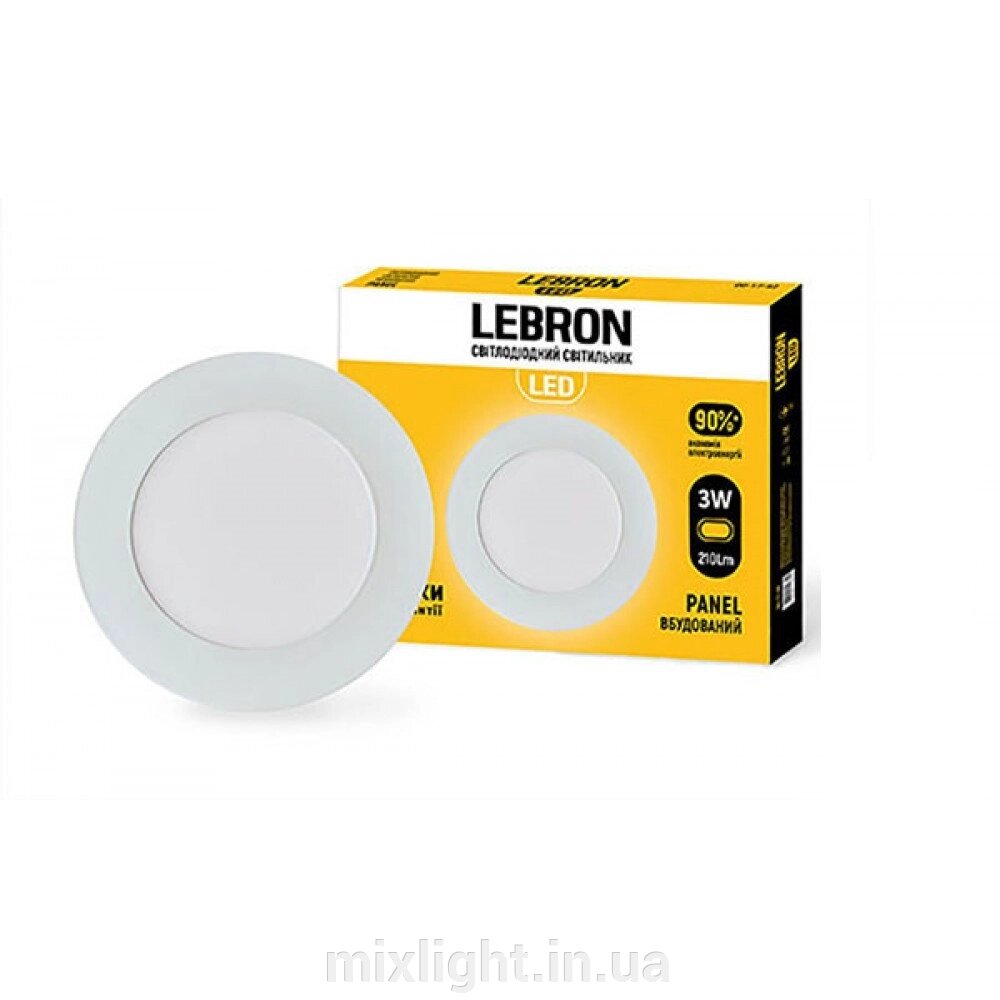 LED світильник 3w вбудований Lebron L-PR-341 d. 88x19mm 4100K 210Lm кут 120° круглий від компанії Mixlight - фото 1