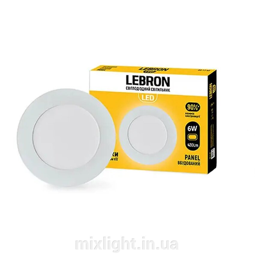 Led світильник 6W Lebron L-PR-64 вбудований 4100K 420Lm кут 120 ° білого кольору від компанії Mixlight - фото 1